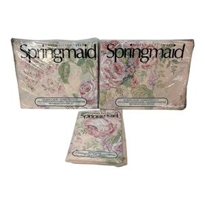 Vtg Springmaid Queen 4 Piece Sheet Set 180 Thread Count Yardley II Rose Floral